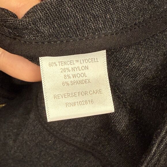 Garnet Hill Women’s S Zip Up Gray Long Sleeve Wool Blend Lightweight Top - Picture 7 of 8